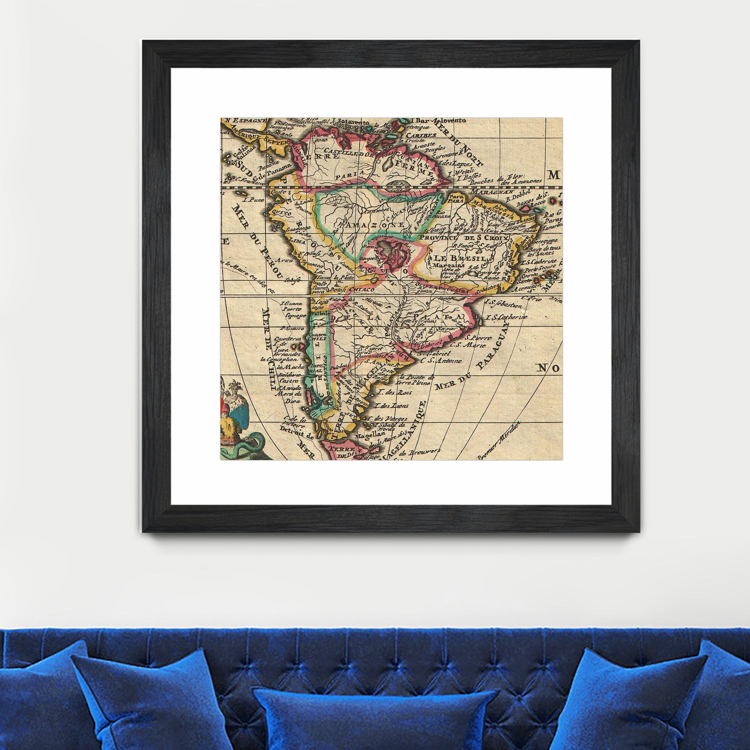 Vintage Map of South America (1747) by Adam Shaw on GIANT ART - white photo illustration