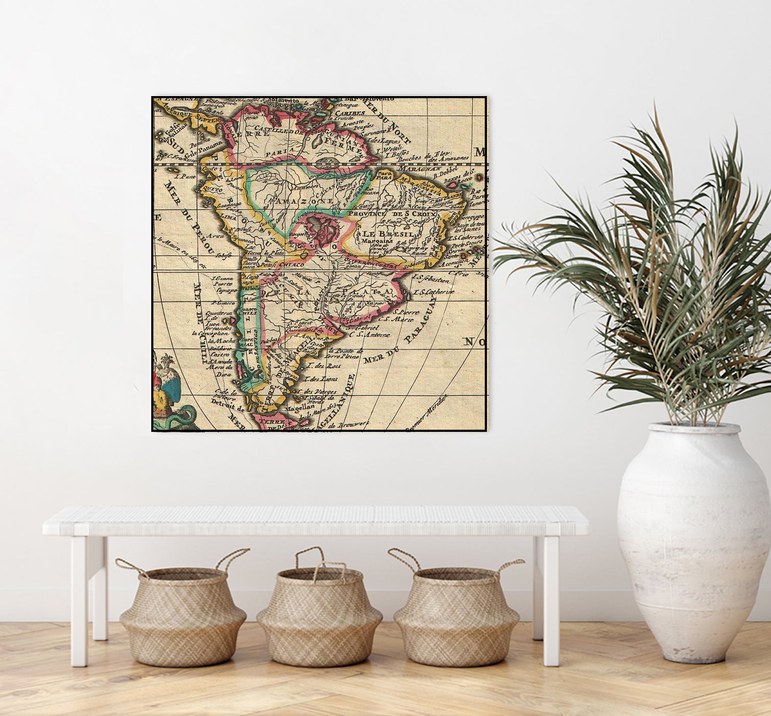 Vintage Map of South America (1747) by Adam Shaw on GIANT ART - white photo illustration