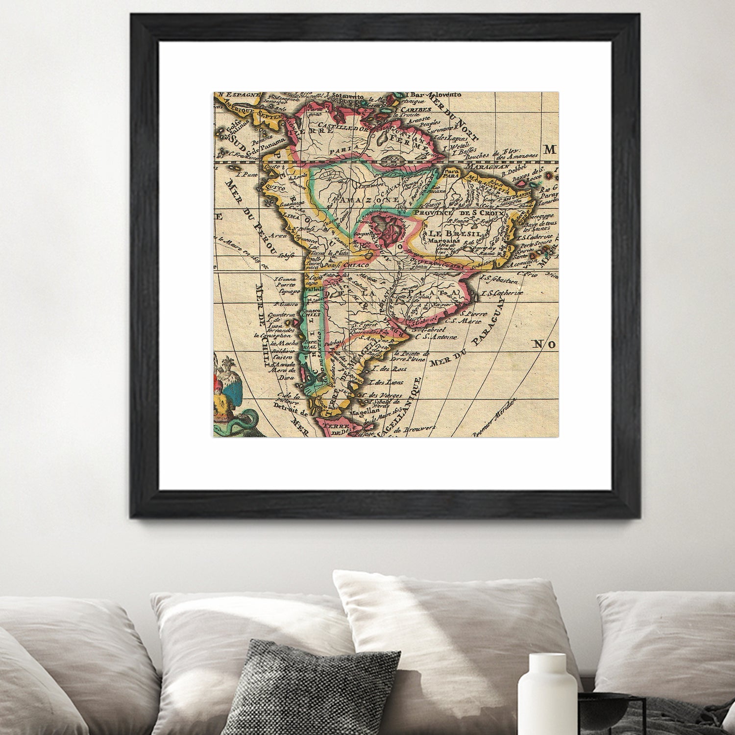 Vintage Map of South America (1747) by Adam Shaw on GIANT ART - white photo illustration