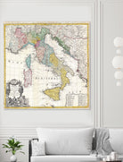 Vintage Map of Italy (1742) by Adam Shaw on GIANT ART - white photo illustration