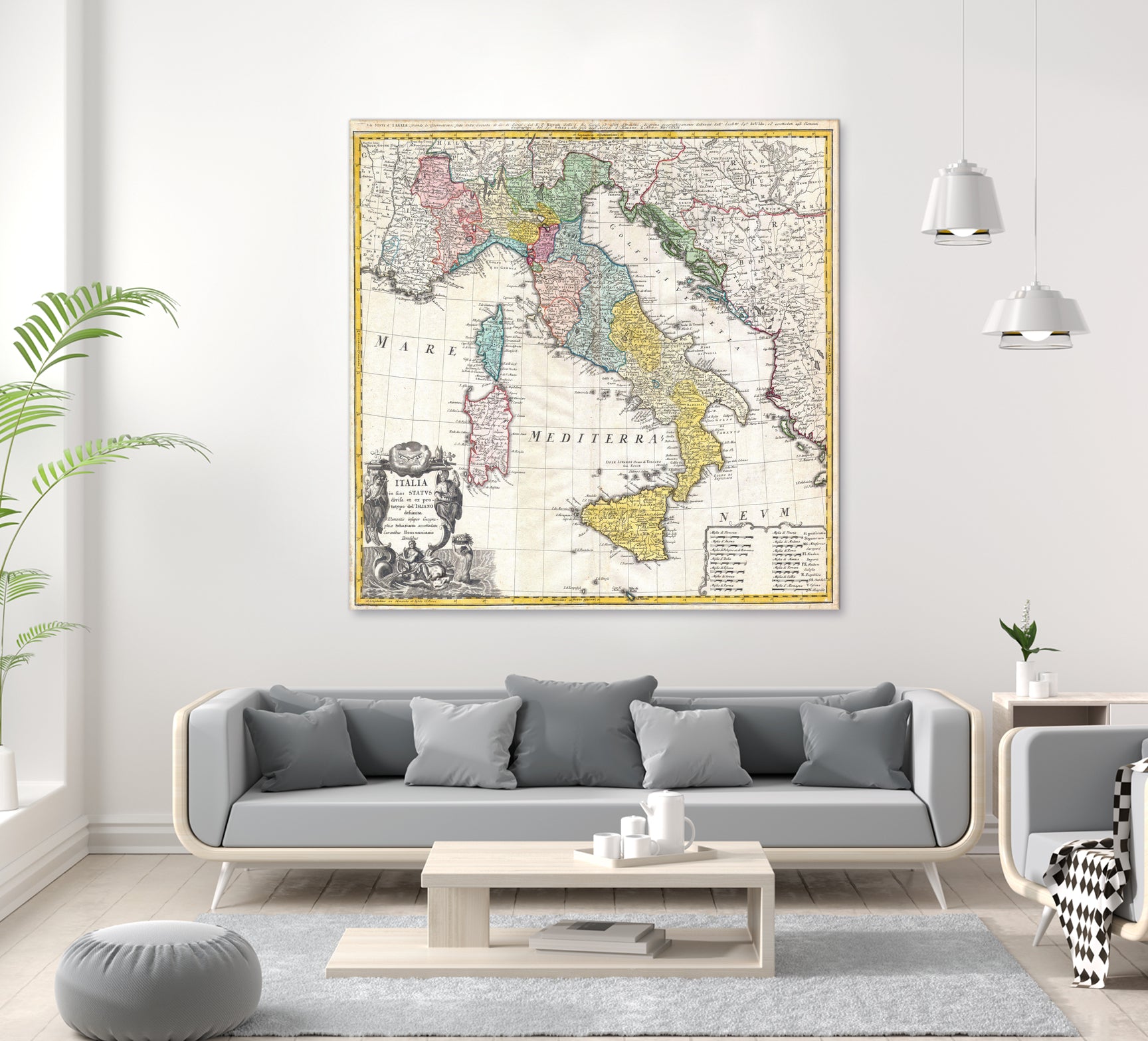 Vintage Map of Italy (1742) by Adam Shaw on GIANT ART - white photo illustration