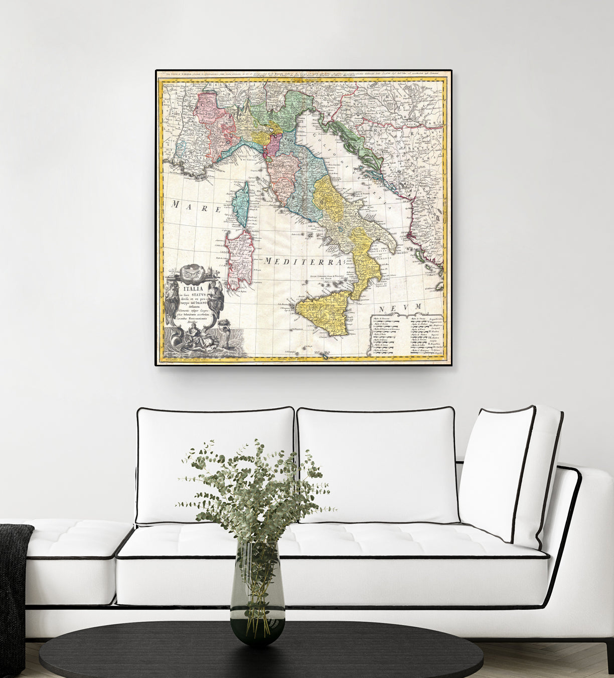 Vintage Map of Italy (1742) by Adam Shaw on GIANT ART - white photo illustration