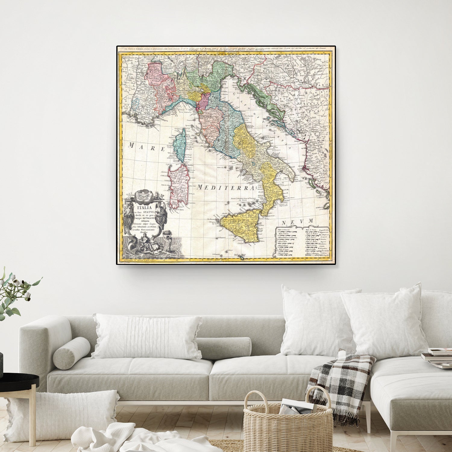 Vintage Map of Italy (1742) by Adam Shaw on GIANT ART - white photo illustration