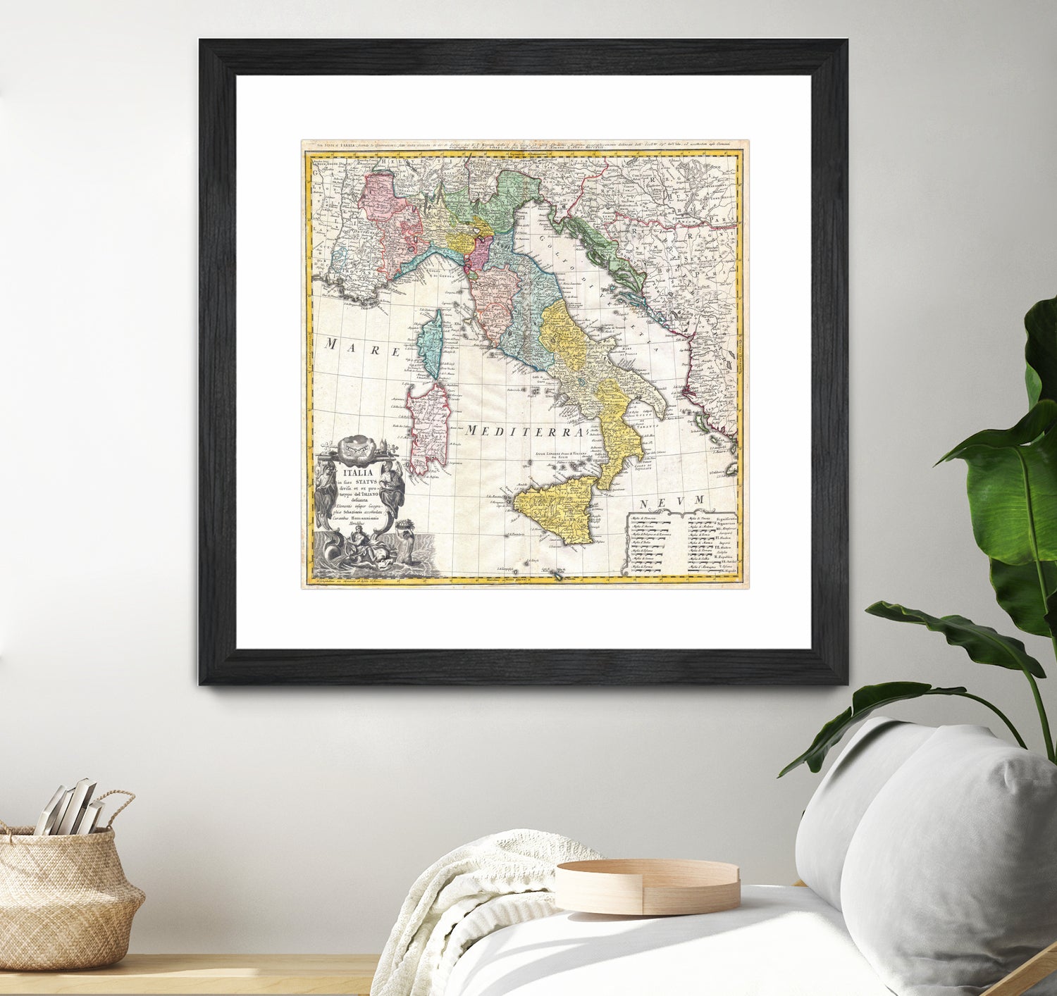 Vintage Map of Italy (1742) by Adam Shaw on GIANT ART - white photo illustration