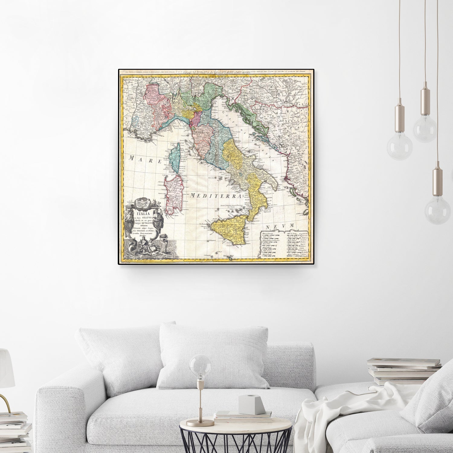 Vintage Map of Italy (1742) by Adam Shaw on GIANT ART - white photo illustration