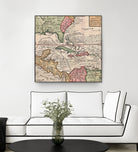 Vintage Map of The Americas (1732) by Adam Shaw on GIANT ART - white photo illustration