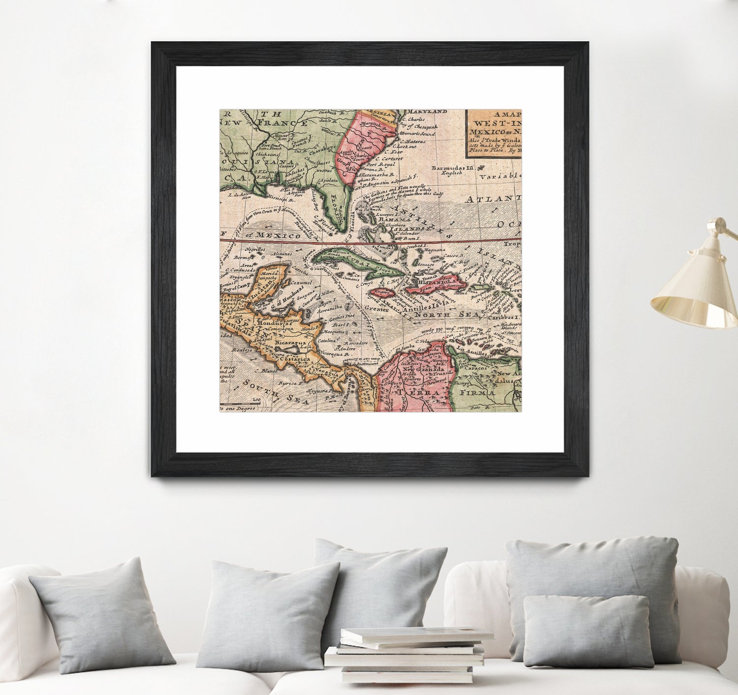 Vintage Map of The Americas (1732) by Adam Shaw on GIANT ART - white photo illustration