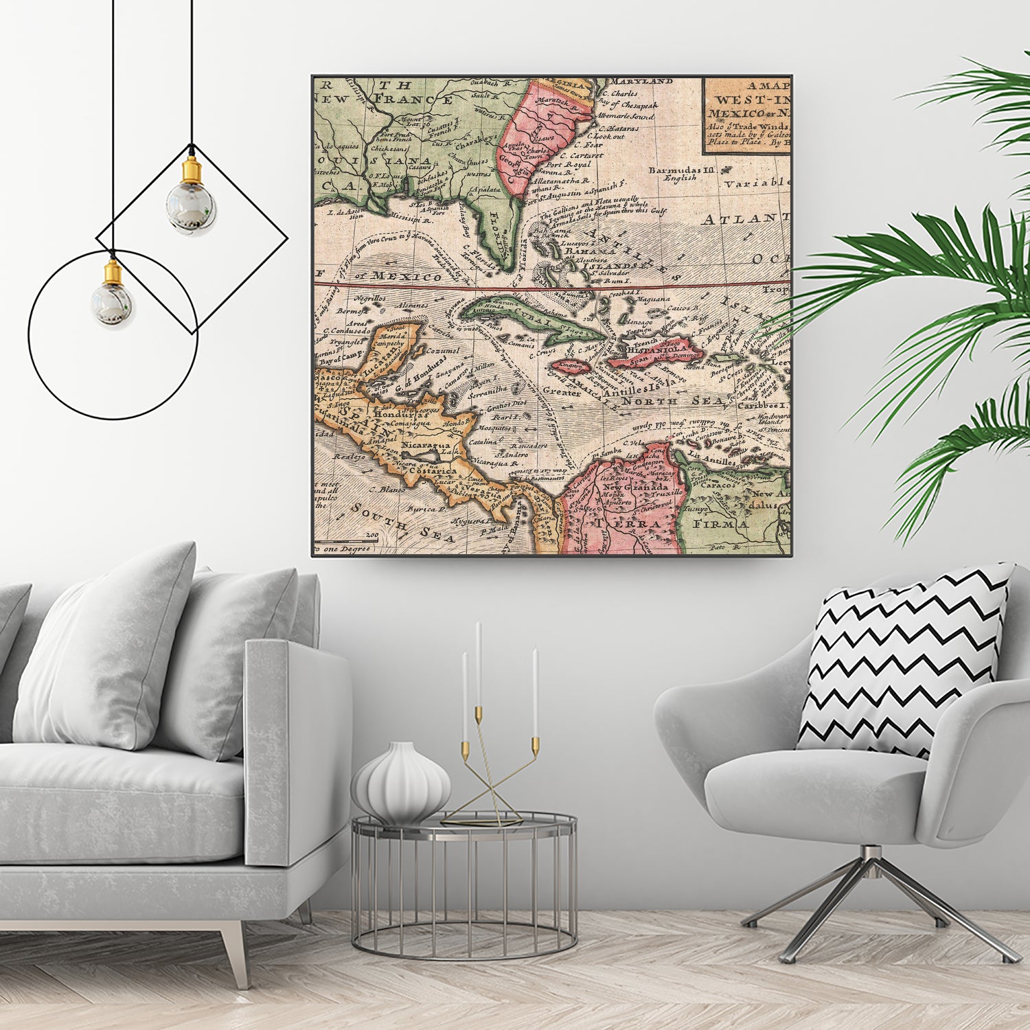 Vintage Map of The Americas (1732) by Adam Shaw on GIANT ART - white photo illustration