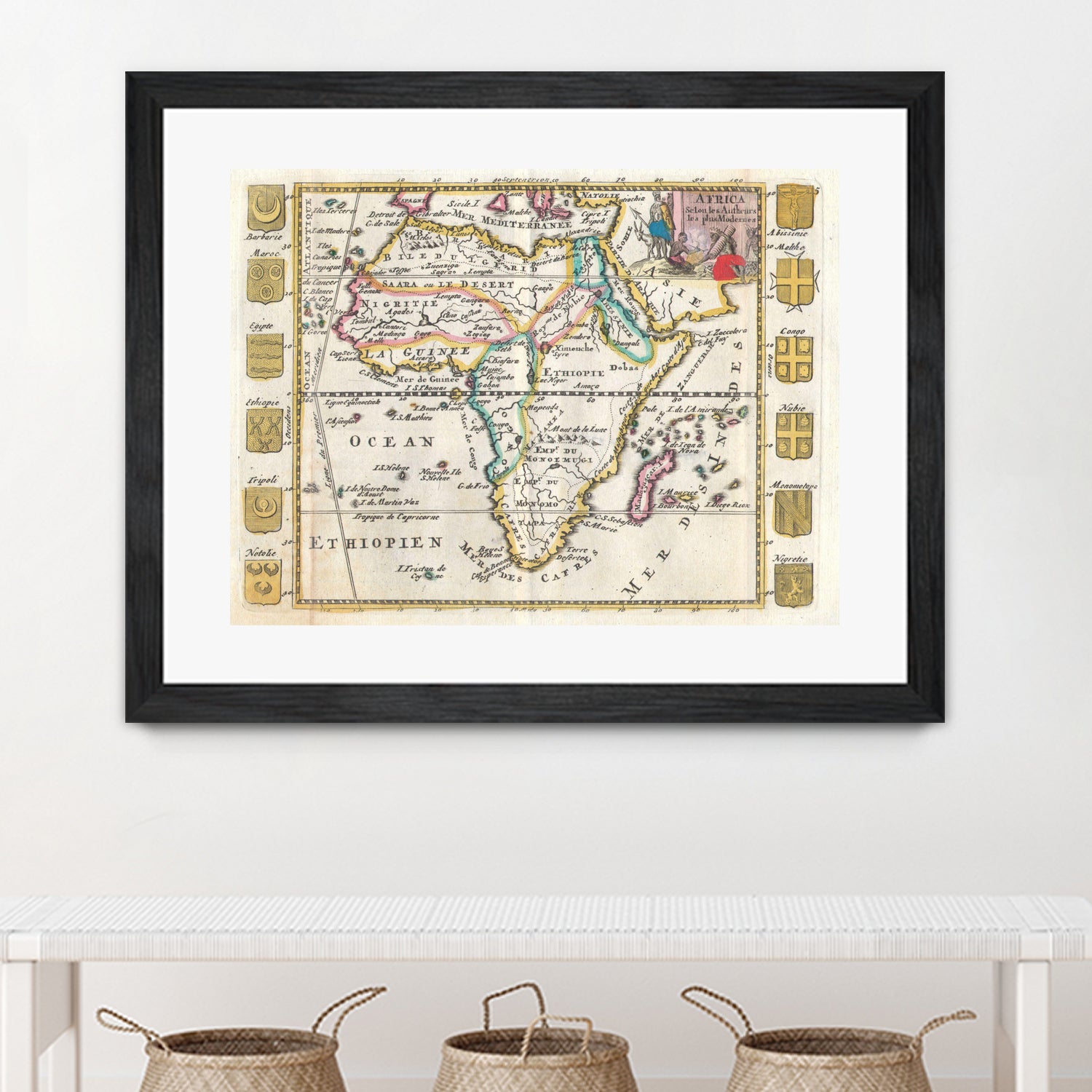 Vintage Map of Africa (1710) by Adam Shaw on GIANT ART - white photo illustration