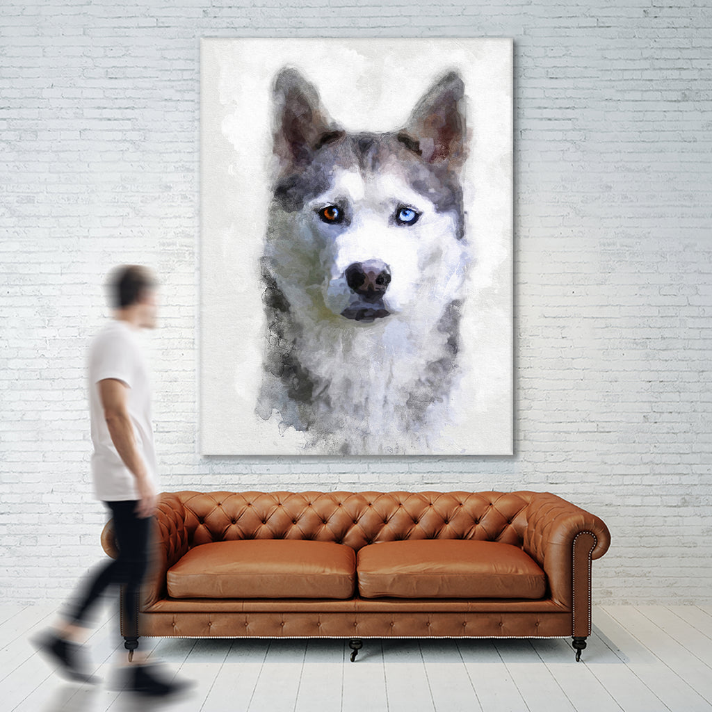 Siberian Husky by Alex Baron on GIANT ART - gray digital painting