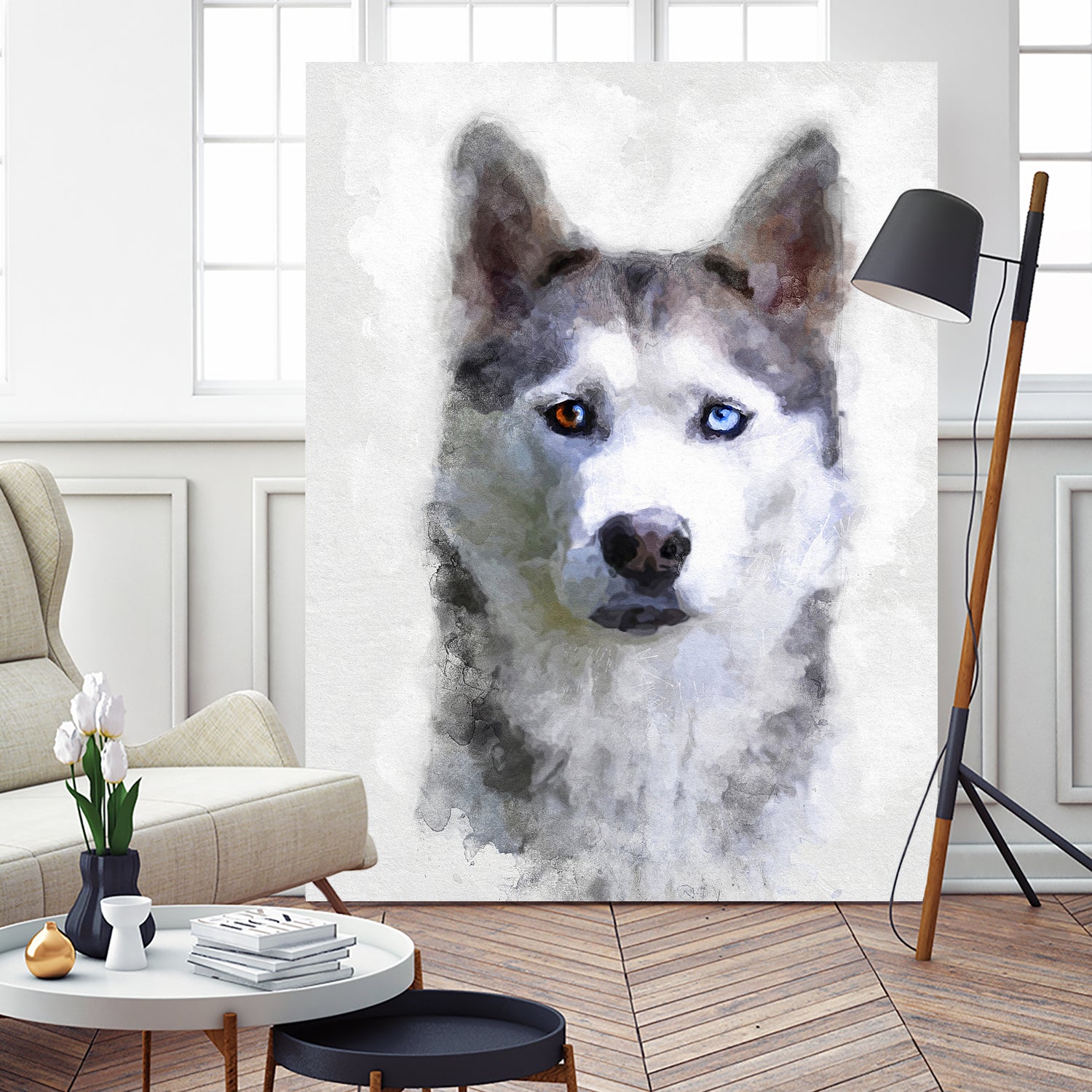 Siberian Husky by Alex Baron on GIANT ART - gray digital painting