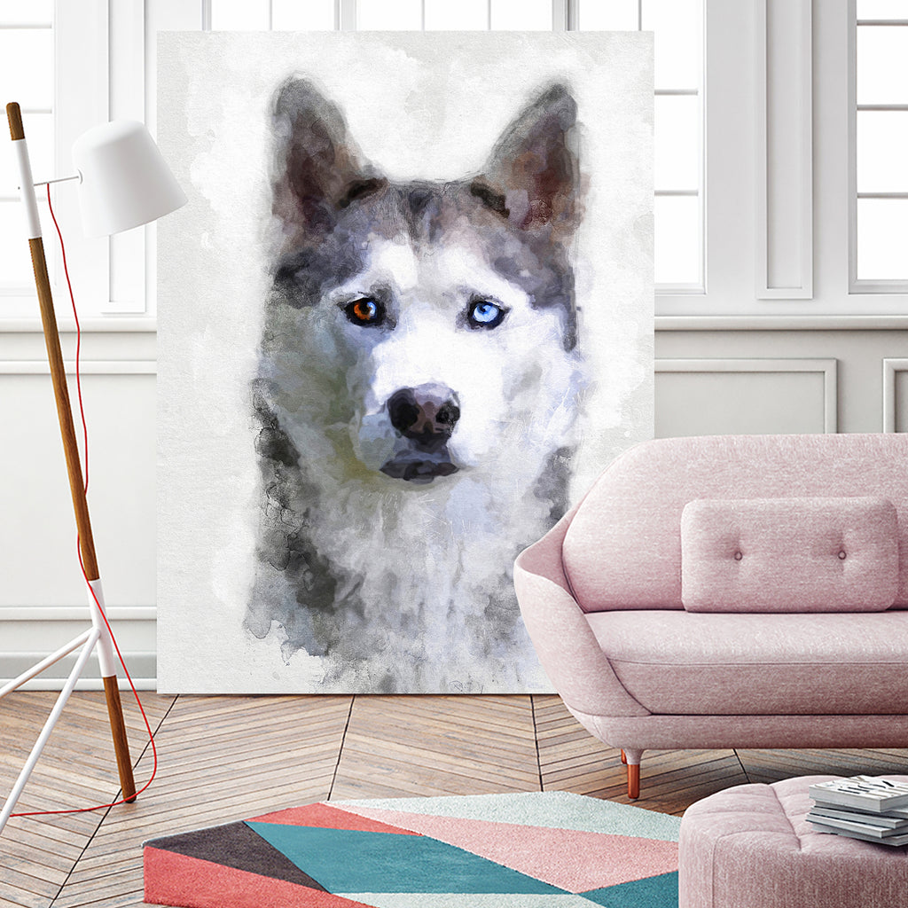 Siberian Husky by Alex Baron on GIANT ART - gray digital painting