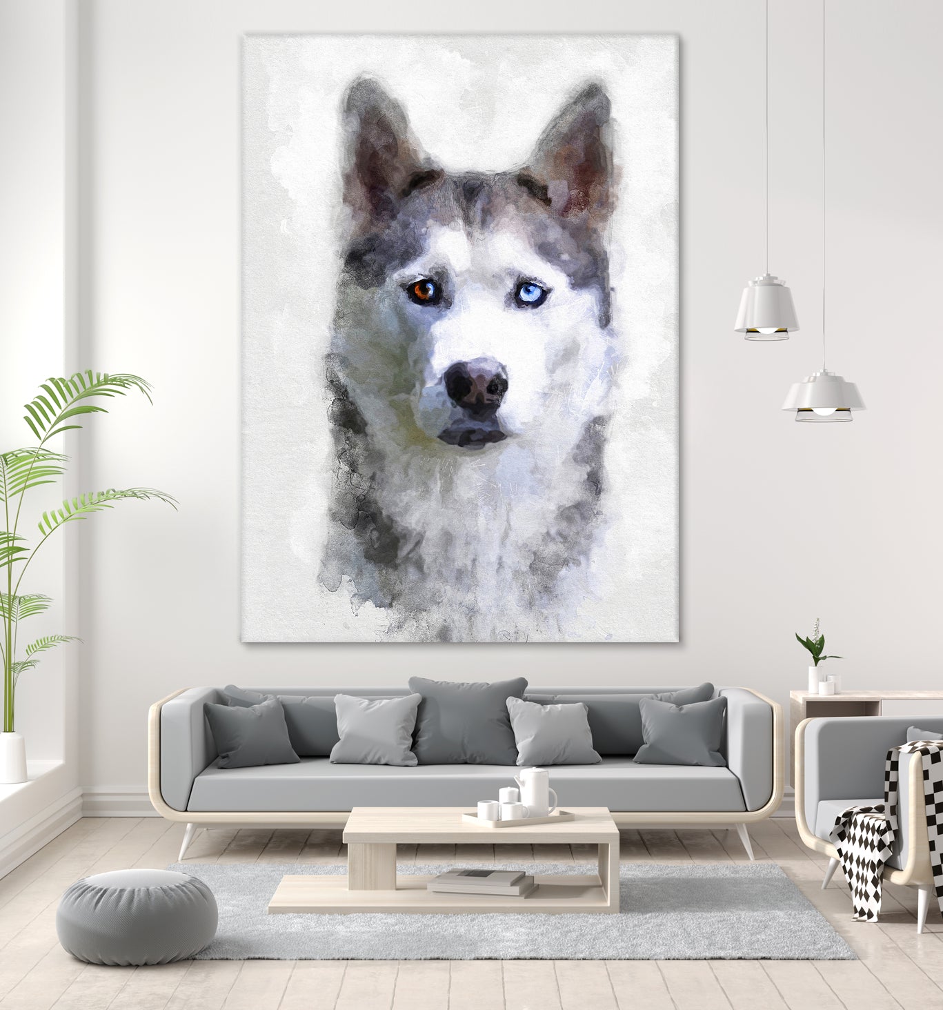 Siberian Husky by Alex Baron on GIANT ART - gray digital painting