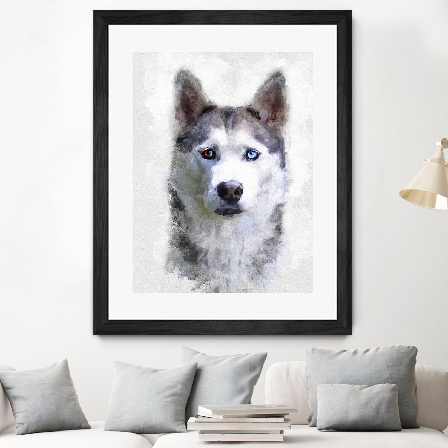 Siberian Husky by Alex Baron on GIANT ART - gray digital painting