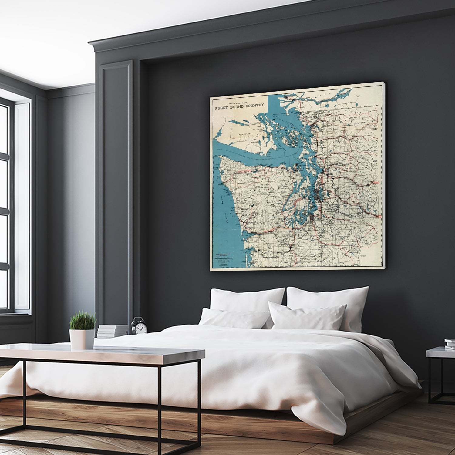 Vintage Map of The Puget Sound (1919) by Adam Shaw on GIANT ART - white photo illustration