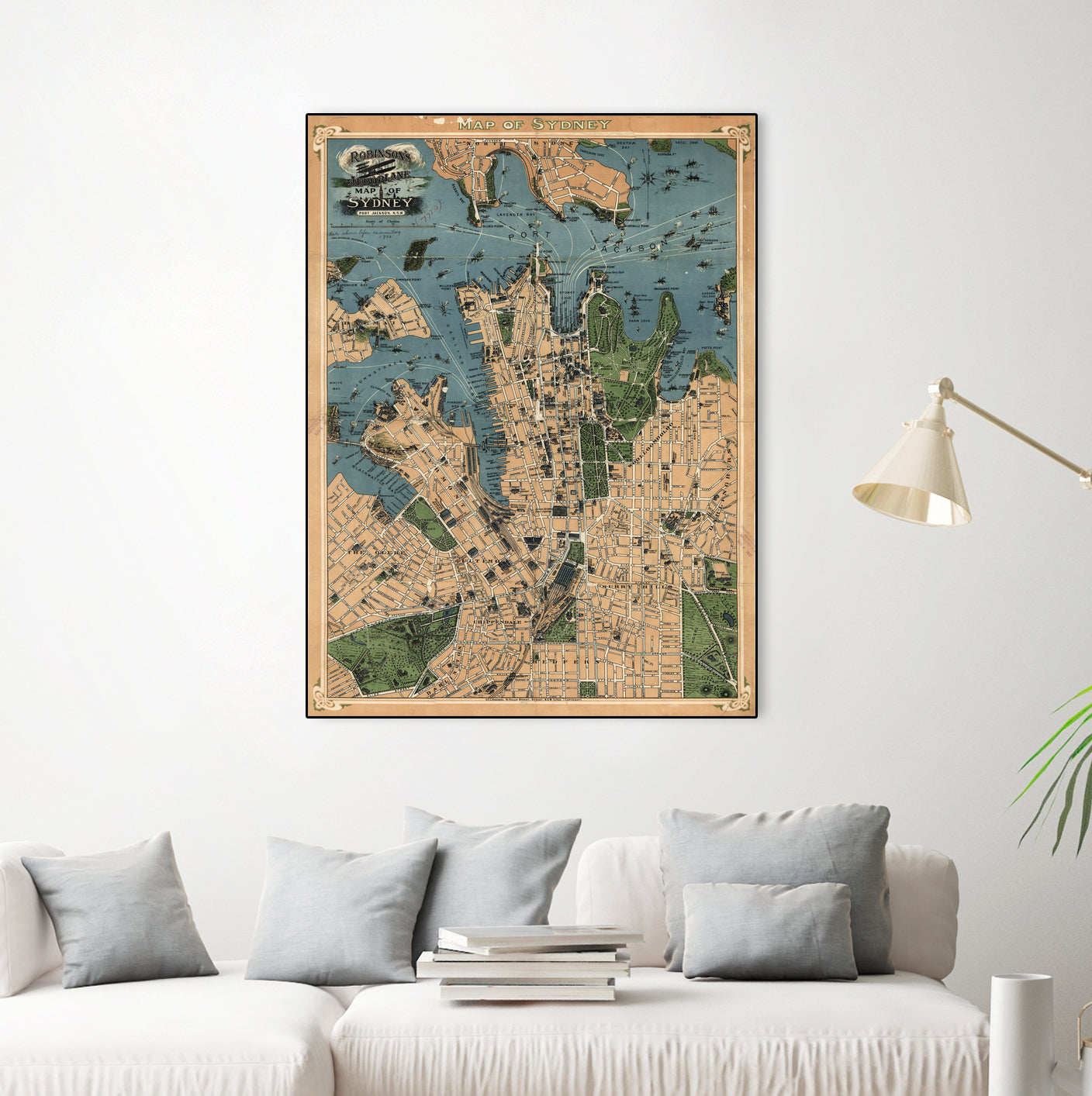 Vintage Map of Sydney Australia (1922) by Adam Shaw on GIANT ART - white photo illustration