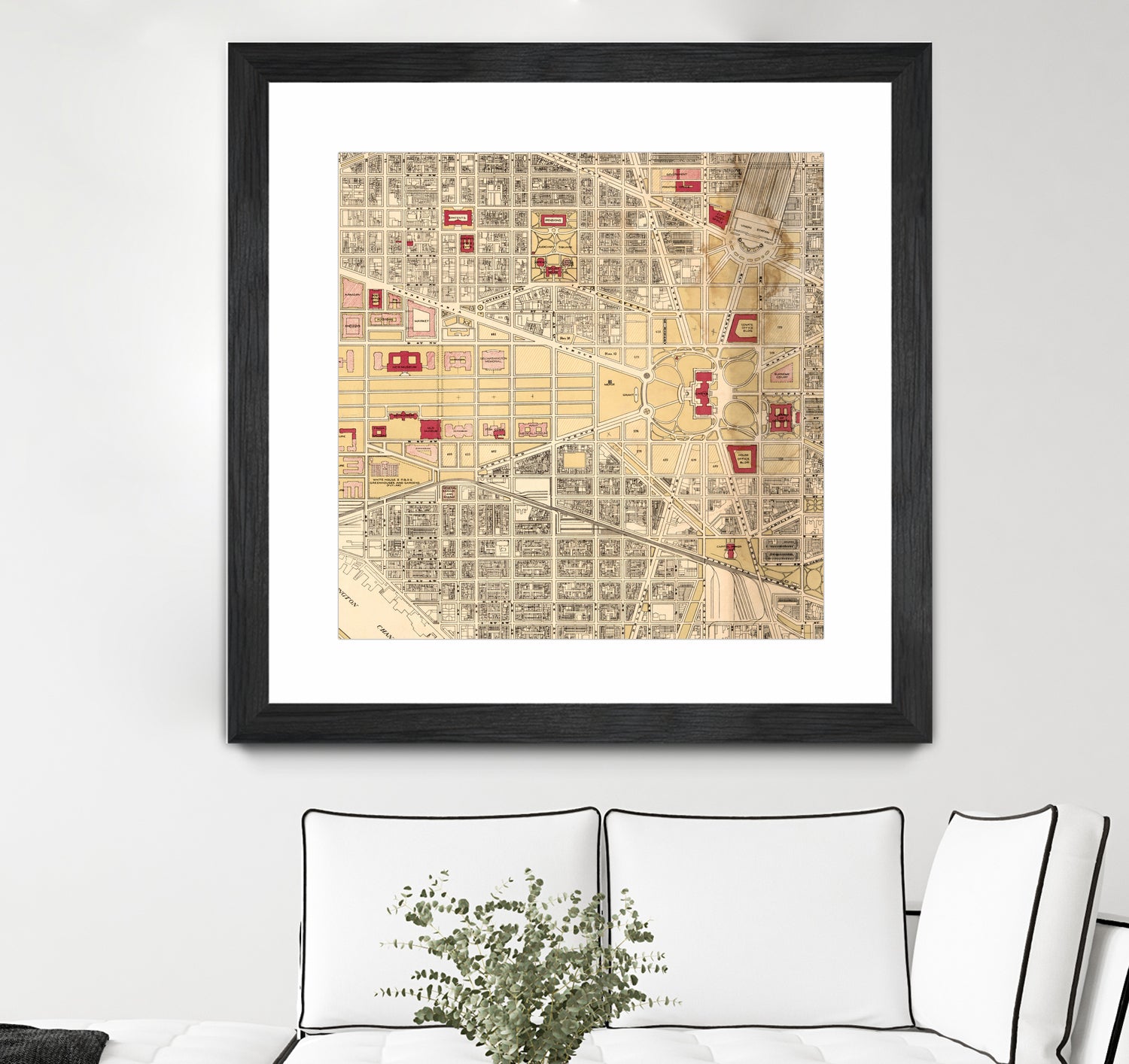 Vintage Map of Washington DC (1917) by Adam Shaw on GIANT ART - white photo illustration