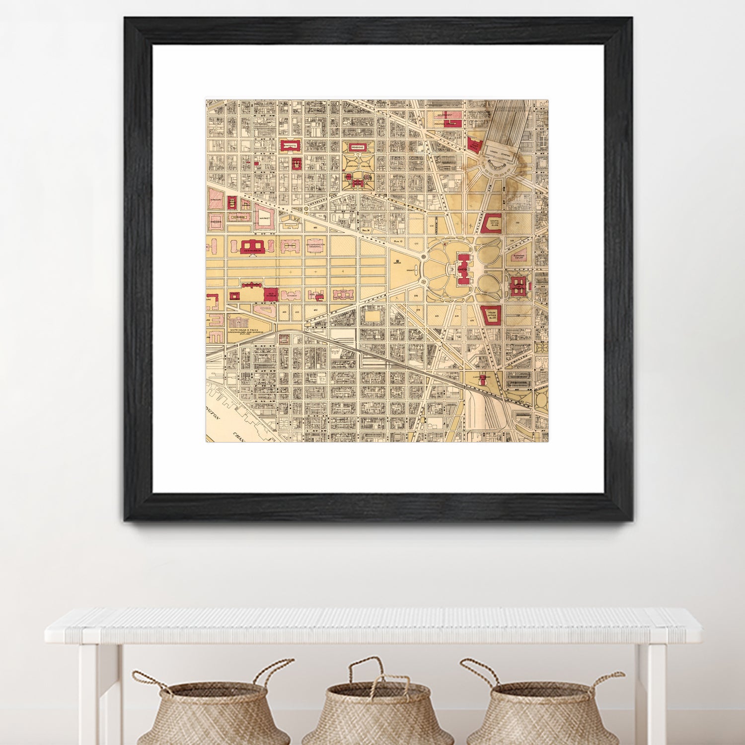 Vintage Map of Washington DC (1917) by Adam Shaw on GIANT ART - white photo illustration