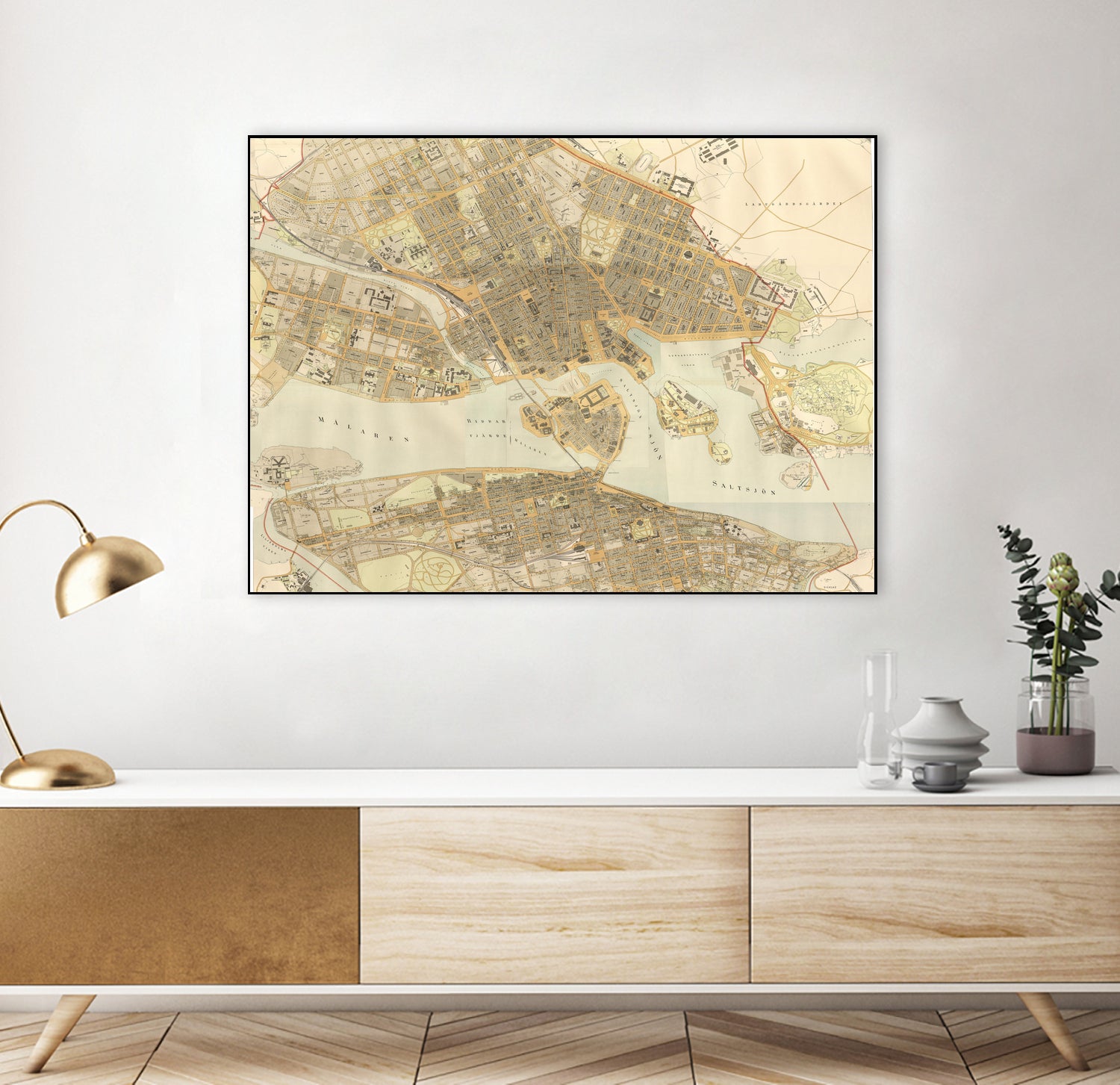 Vintage Map of Stockholm Sweden (1899) by Adam Shaw on GIANT ART - white photo illustration