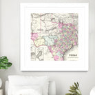 Vintage Map of Texas (1855) by Adam Shaw on GIANT ART - white photo illustration