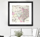 Vintage Map of Texas (1855) by Adam Shaw on GIANT ART - white photo illustration