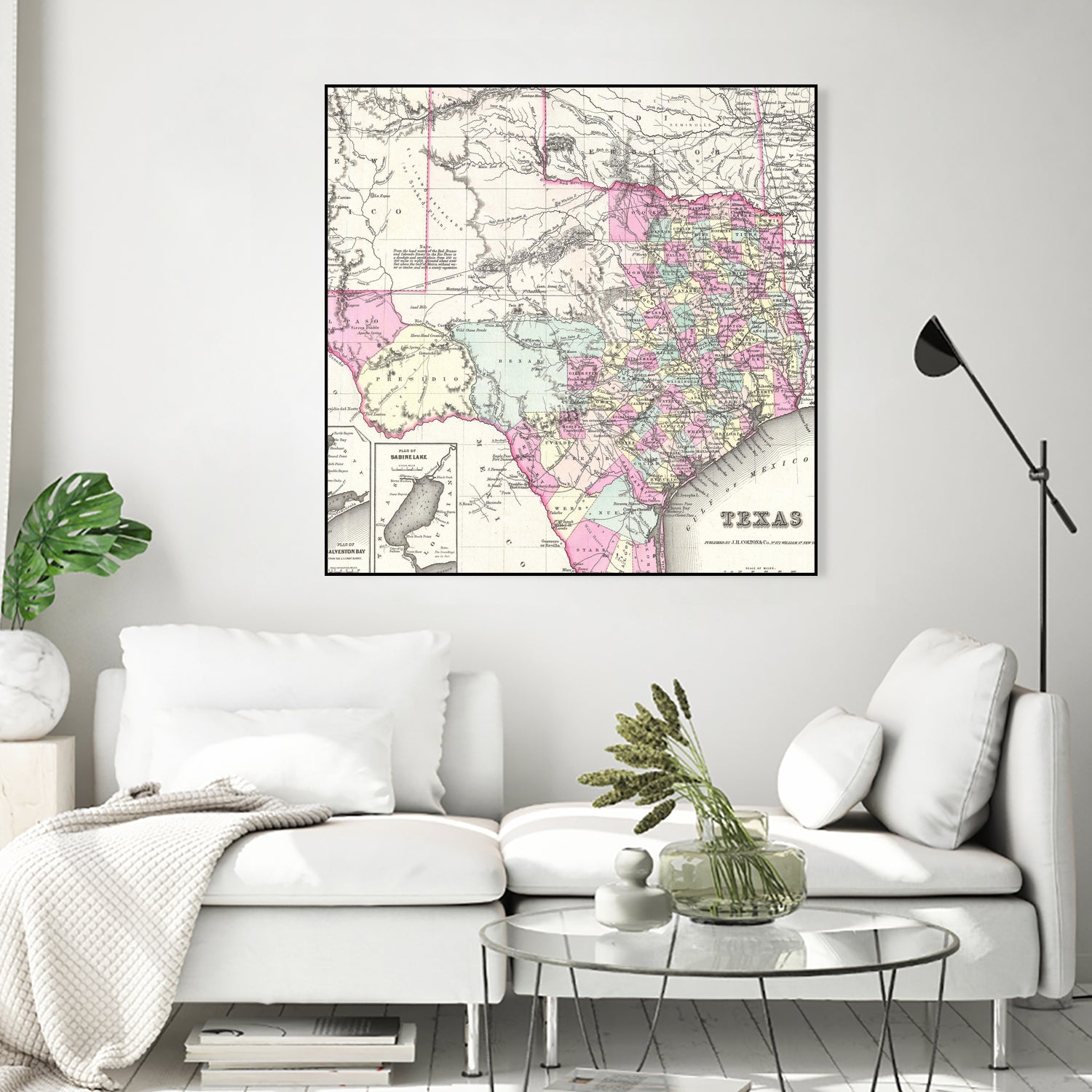 Vintage Map of Texas (1855) by Adam Shaw on GIANT ART - white photo illustration