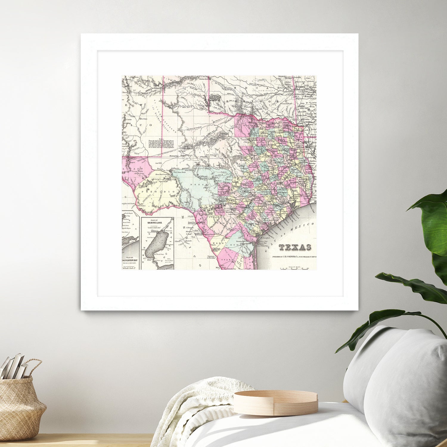 Vintage Map of Texas (1855) by Adam Shaw on GIANT ART - white photo illustration