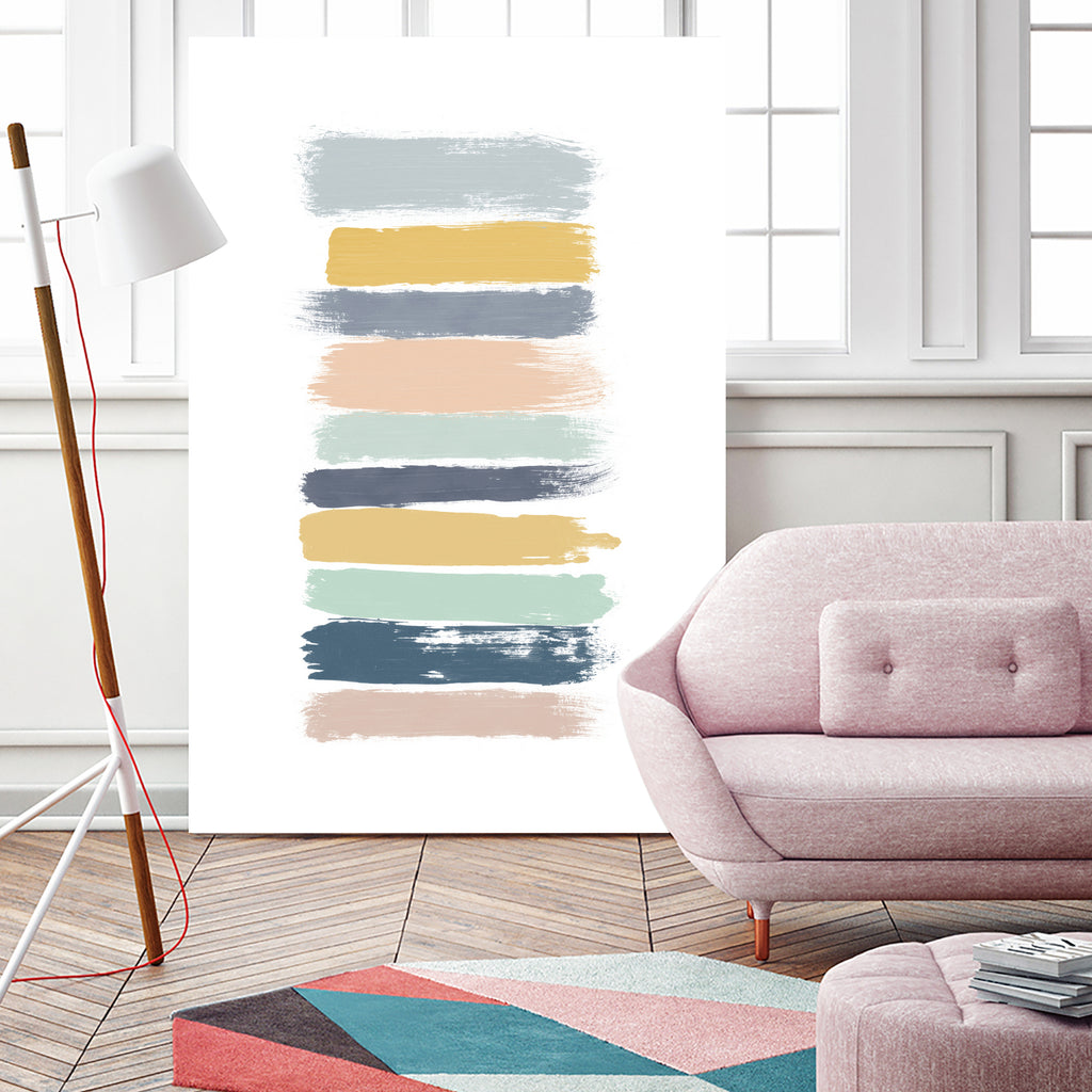 Pastel Stripes by Dana Shek on GIANT ART - white digital painting