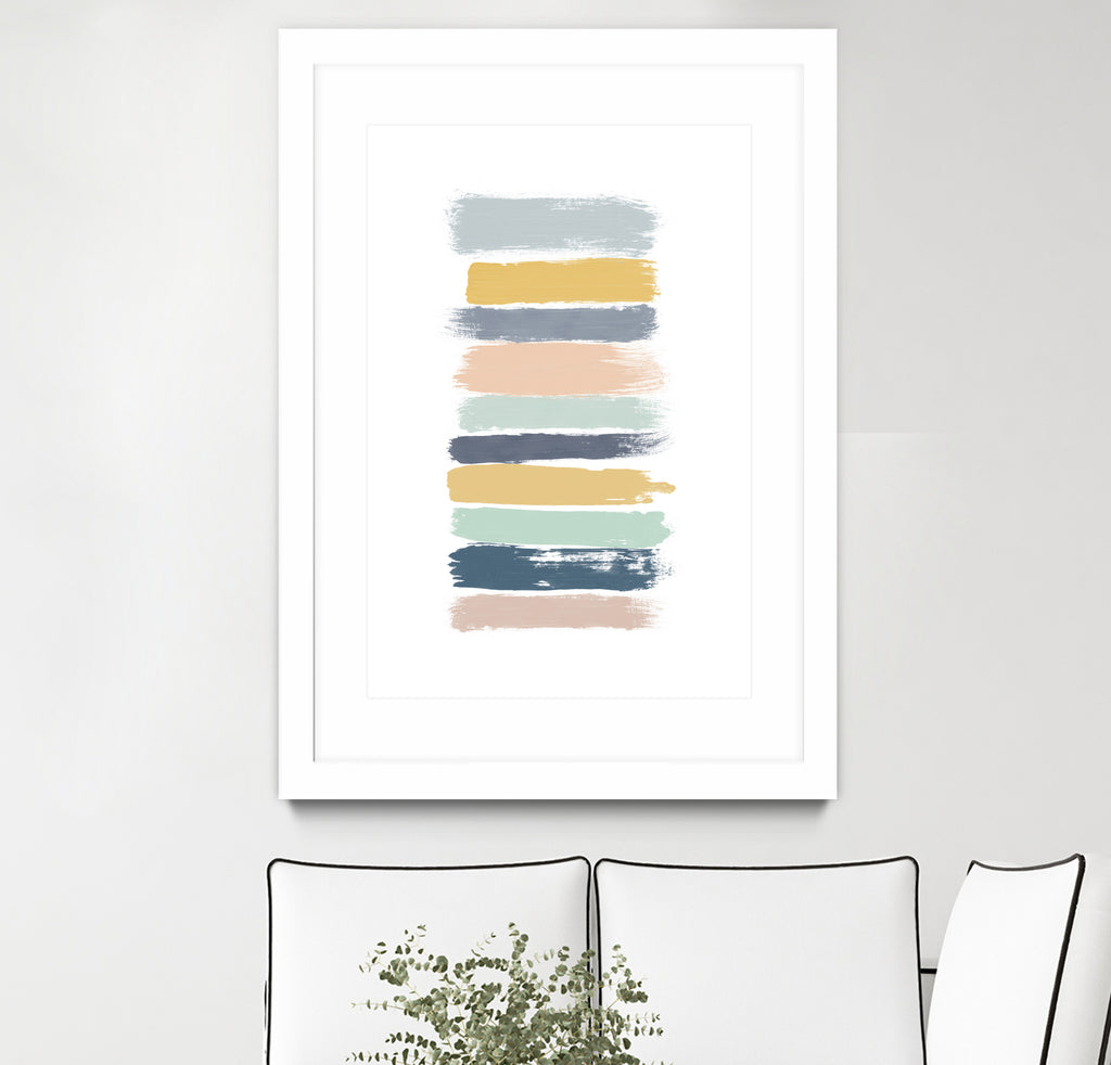 Pastel Stripes by Dana Shek on GIANT ART - white digital painting