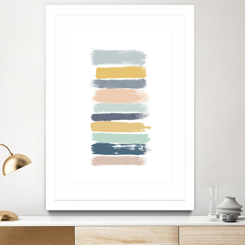 Pastel Stripes by Dana Shek on GIANT ART - white digital painting