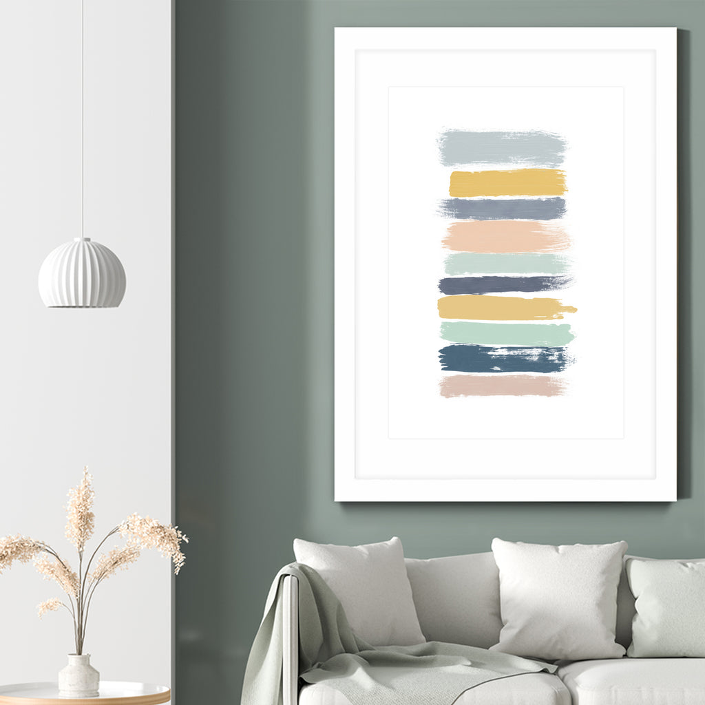 Pastel Stripes by Dana Shek on GIANT ART - white digital painting