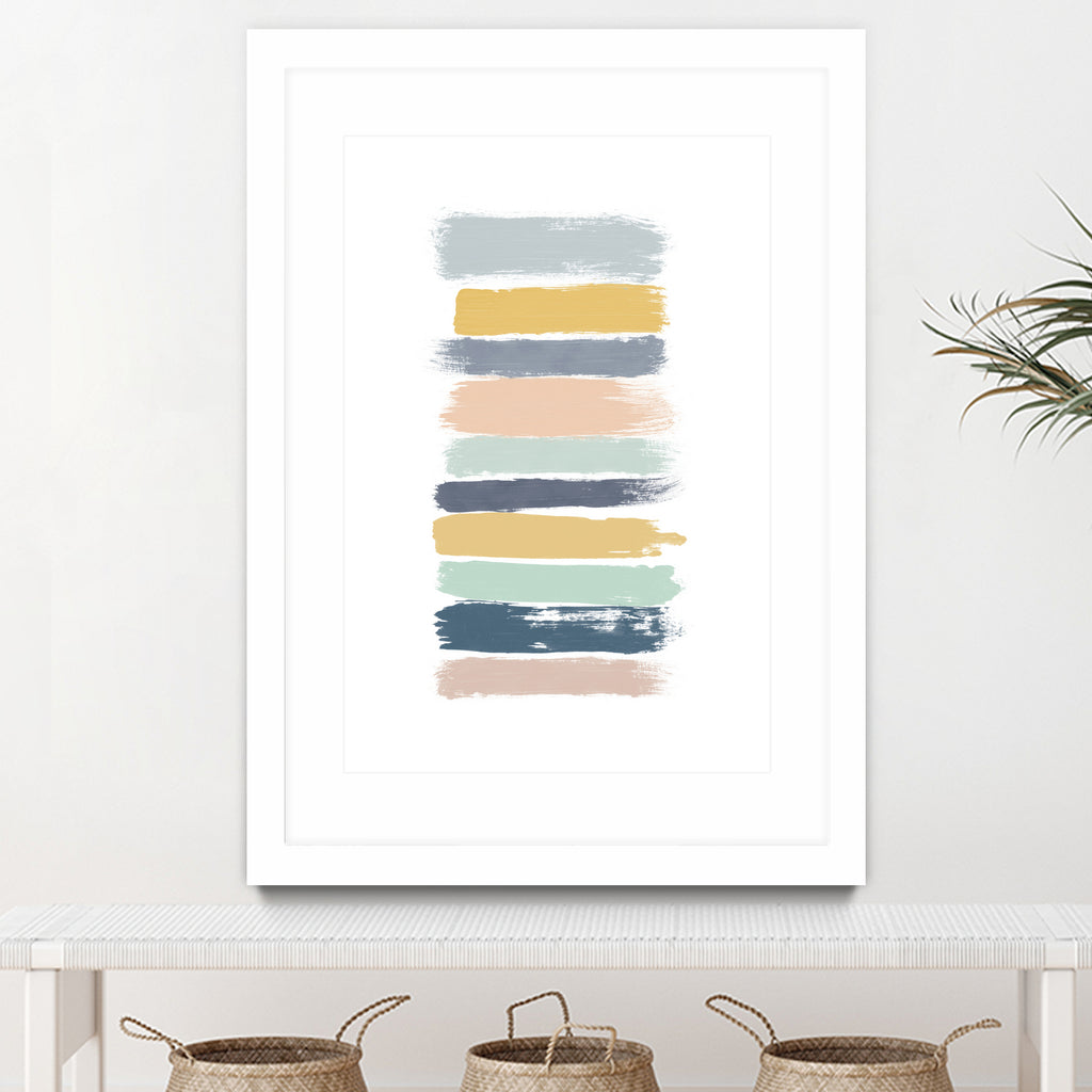 Pastel Stripes by Dana Shek on GIANT ART - white digital painting