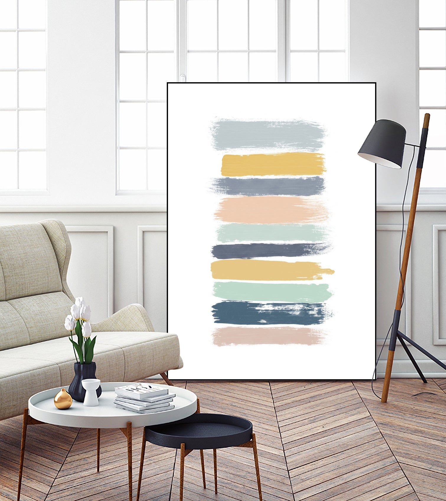 Pastel Stripes by Dana Shek on GIANT ART - white digital painting