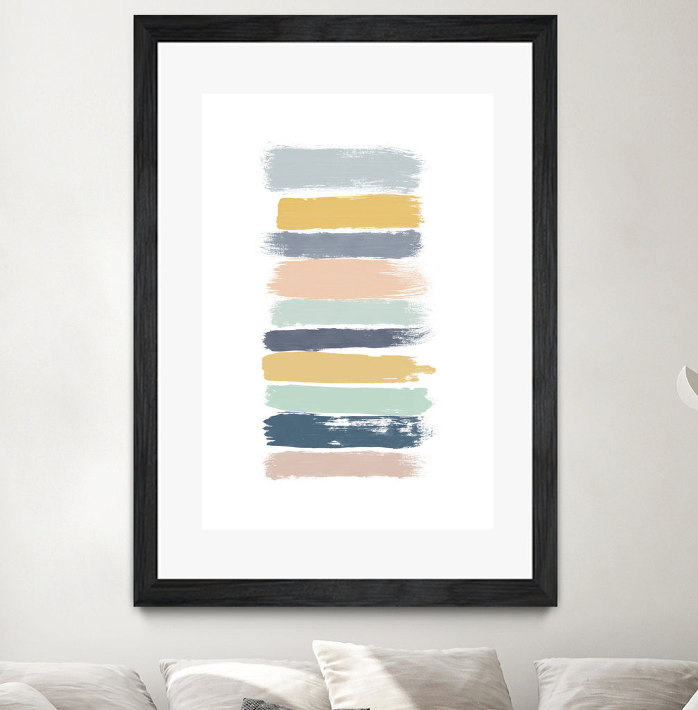 Pastel Stripes by Dana Shek on GIANT ART - white digital painting