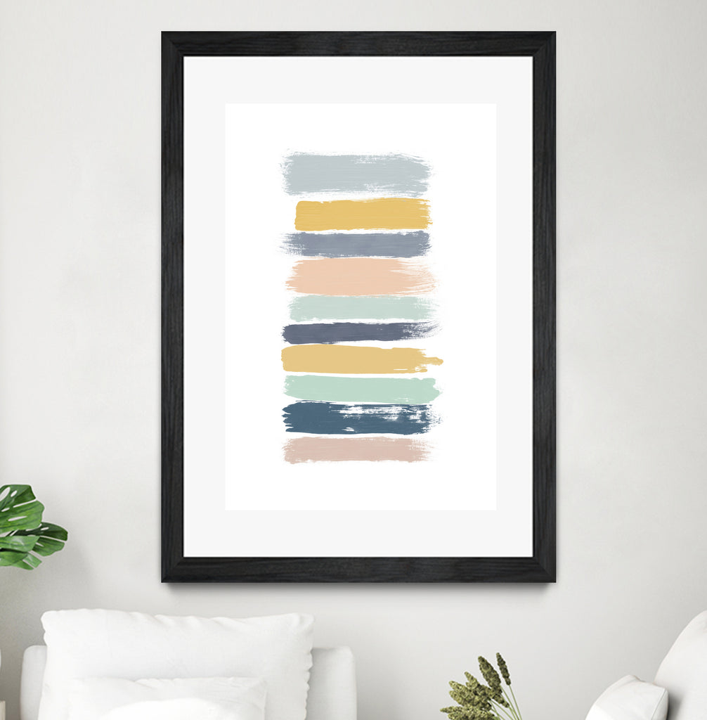 Pastel Stripes by Dana Shek on GIANT ART - white digital painting