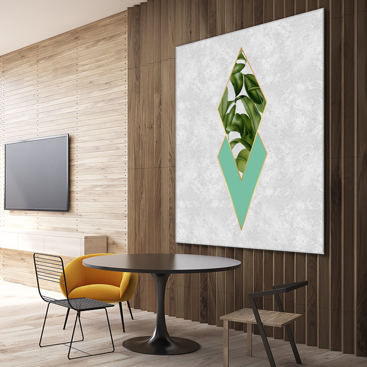 Leaves on marble by M.TERESA HERNANDEZ on GIANT ART - green digital painting