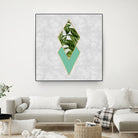 Leaves on marble by M.TERESA HERNANDEZ on GIANT ART - green digital painting