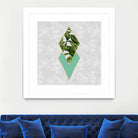 Leaves on marble by M.TERESA HERNANDEZ on GIANT ART - green digital painting