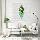 Leaves on marble by M.TERESA HERNANDEZ on GIANT ART - green digital painting