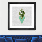 Leaves on marble by M.TERESA HERNANDEZ on GIANT ART - green digital painting