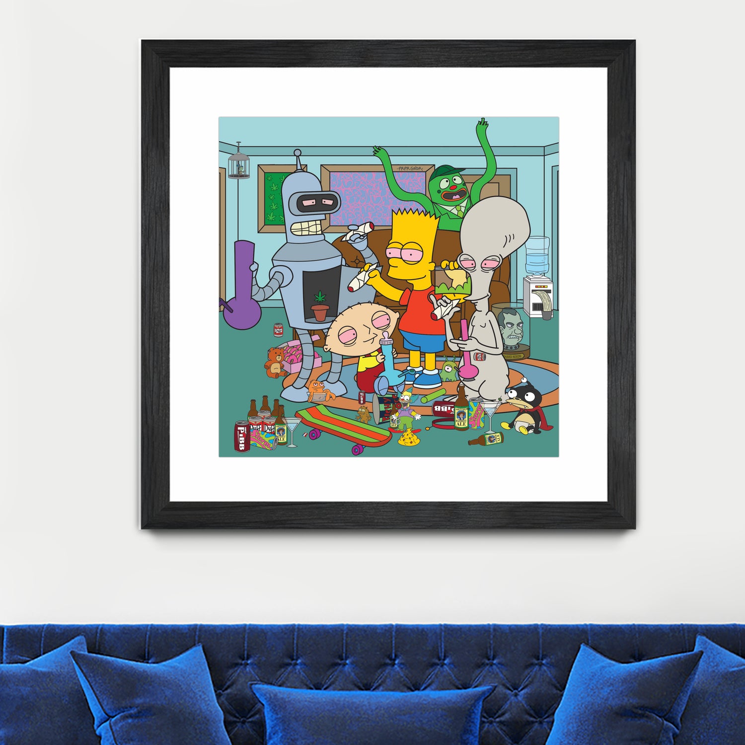 Cartoon Stoners by Proper Ganders on GIANT ART - blue vector illustration