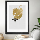 Butterfly & Monstera by Dana Shek on GIANT ART - white digital painting