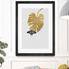 Butterfly & Monstera by Dana Shek on GIANT ART - white digital painting