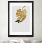 Butterfly & Monstera by Dana Shek on GIANT ART - white digital painting