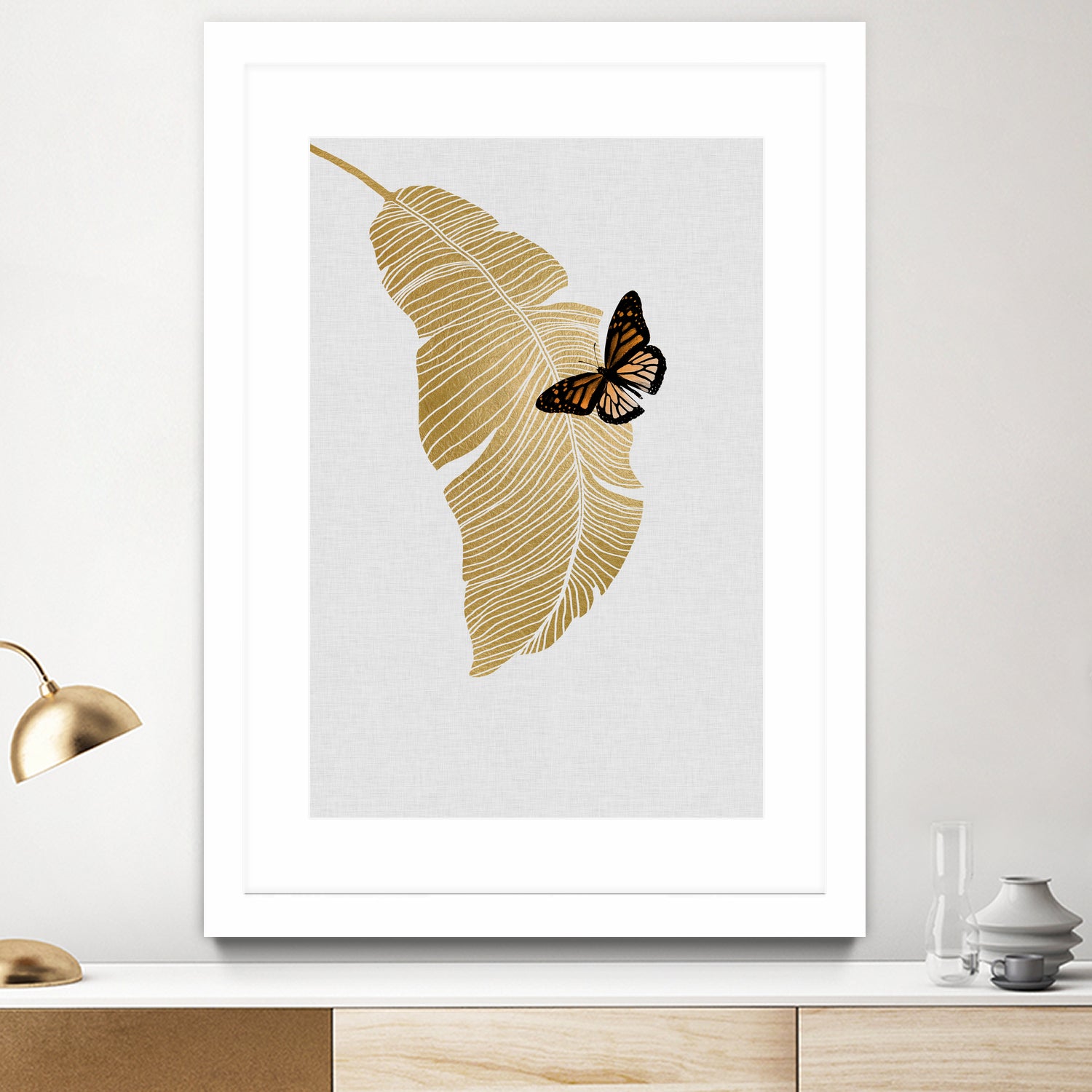 Butterfly & Palm by Dana Shek on GIANT ART - white digital painting