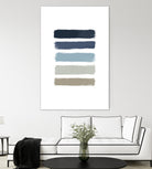 Blue & Taupe Stripes by Dana Shek on GIANT ART - white digital painting