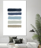 Blue & Taupe Stripes by Dana Shek on GIANT ART - white digital painting