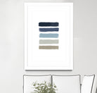 Blue & Taupe Stripes by Dana Shek on GIANT ART - white digital painting