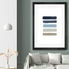 Blue & Taupe Stripes by Dana Shek on GIANT ART - white digital painting