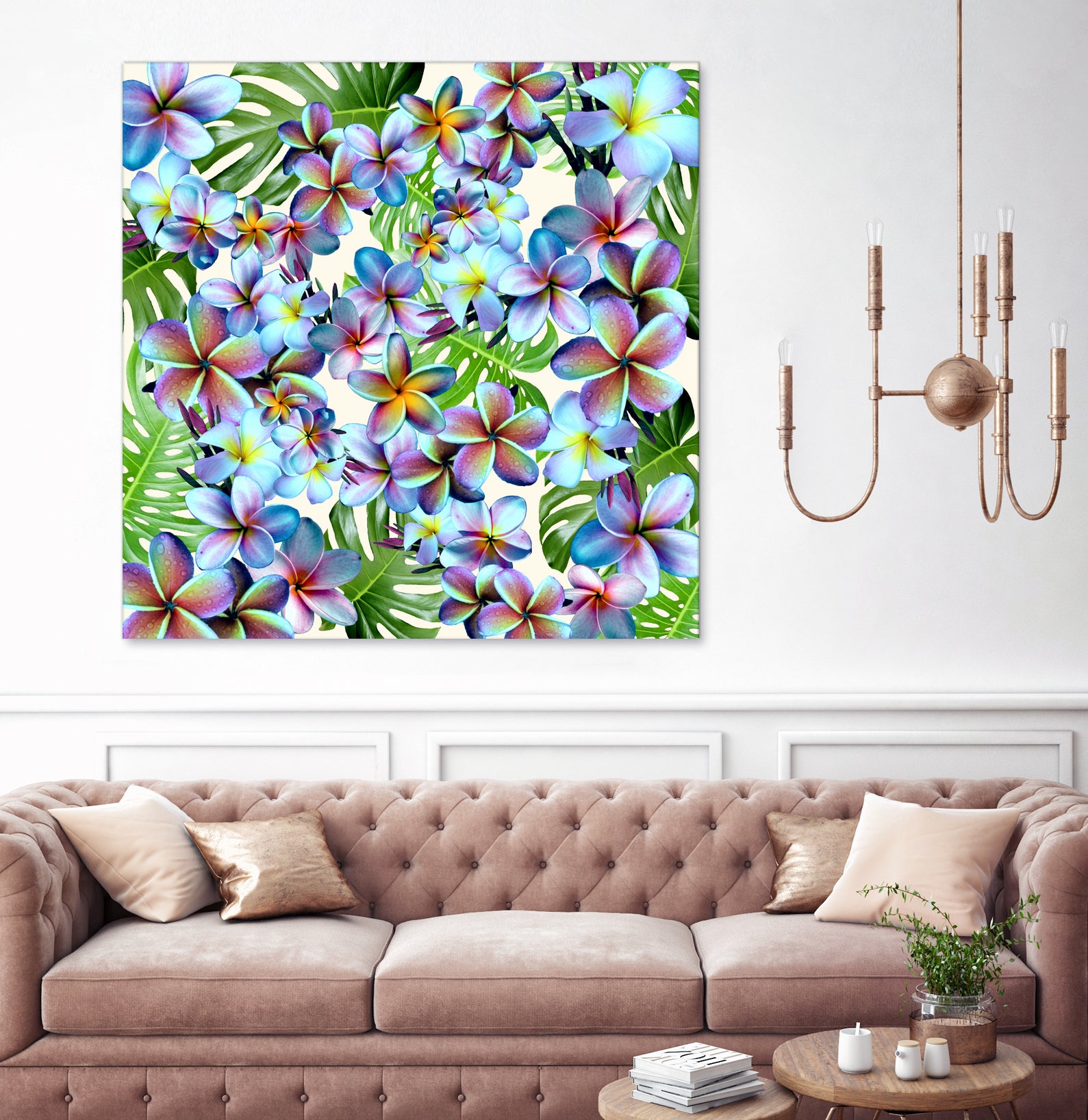 Rainbow Plumeria Pattern by Sondra Kay Neiman on GIANT ART - fuchsia photo manipulation